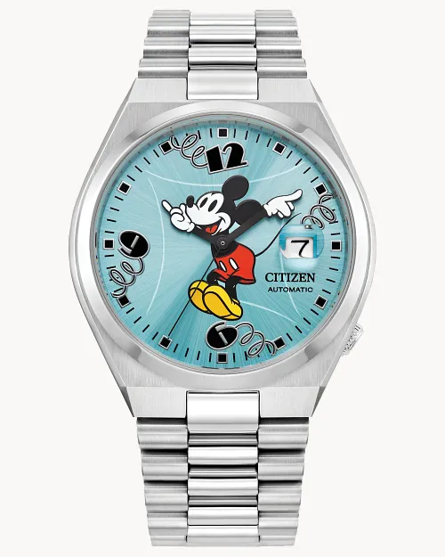 TSUYOSA Mickey Mouse Blue Dial Stainless Steel Bracelet NJ0156-50L TSUYOSA Mickey Mouse Blue Dial Stainless Steel Bracelet NJ0156-50L